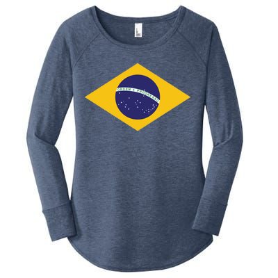 Brazil National Flag Women's Perfect Tri Tunic Long Sleeve Shirt