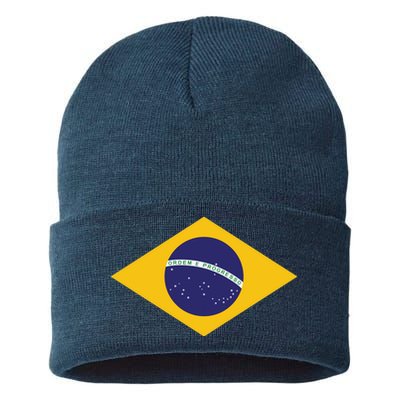 Brazil National Flag Sustainable Knit Beanie