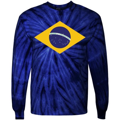 Brazil National Flag Tie-Dye Long Sleeve Shirt