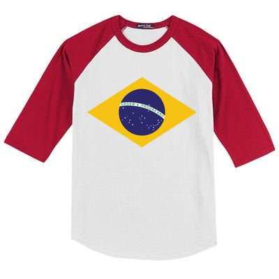 Brazil National Flag Kids Colorblock Raglan Jersey