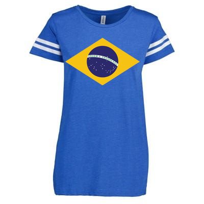 Brazil National Flag Enza Ladies Jersey Football T-Shirt