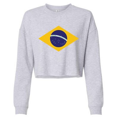 Brazil National Flag Cropped Pullover Crew