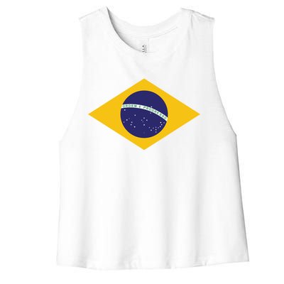 Brazil National Flag Women's Racerback Cropped Tank