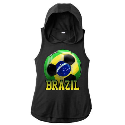 Brazil Soccer Logo Ladies PosiCharge Tri-Blend Wicking Draft Hoodie Tank