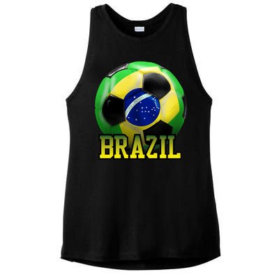 Brazil Soccer Logo Ladies PosiCharge Tri-Blend Wicking Tank