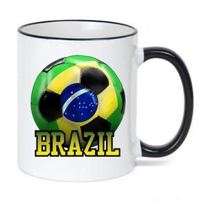 Brazil Soccer Logo 11oz Black Color Changing Mug