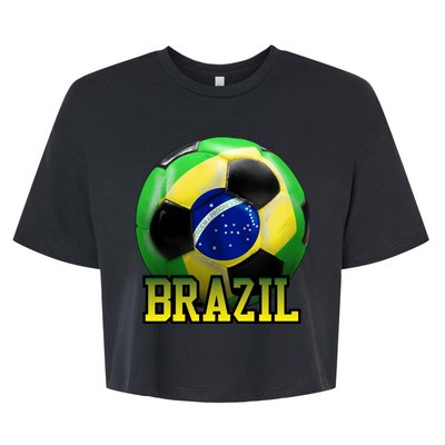 Brazil Soccer Logo Bella+Canvas Jersey Crop Tee