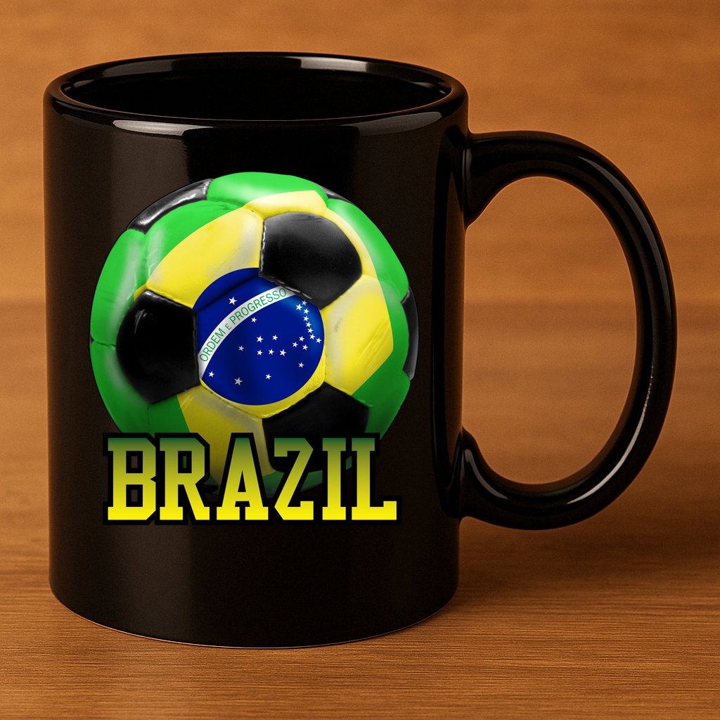 Brazil Soccer Logo 11oz C Handle Ceramic Mug