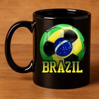 Brazil Soccer Logo 11oz C Handle Ceramic Mug
