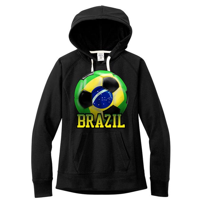 Brazil Soccer Logo Women's Fleece Hoodie