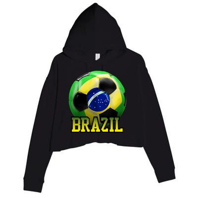 Brazil Soccer Logo Crop Fleece Hoodie