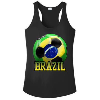 Brazil Soccer Logo Ladies PosiCharge Competitor Racerback Tank