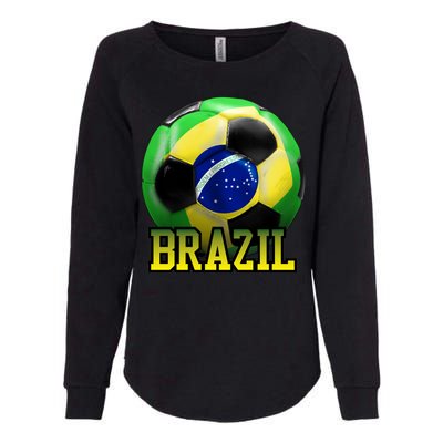 Brazil Soccer Logo Womens California Wash Sweatshirt