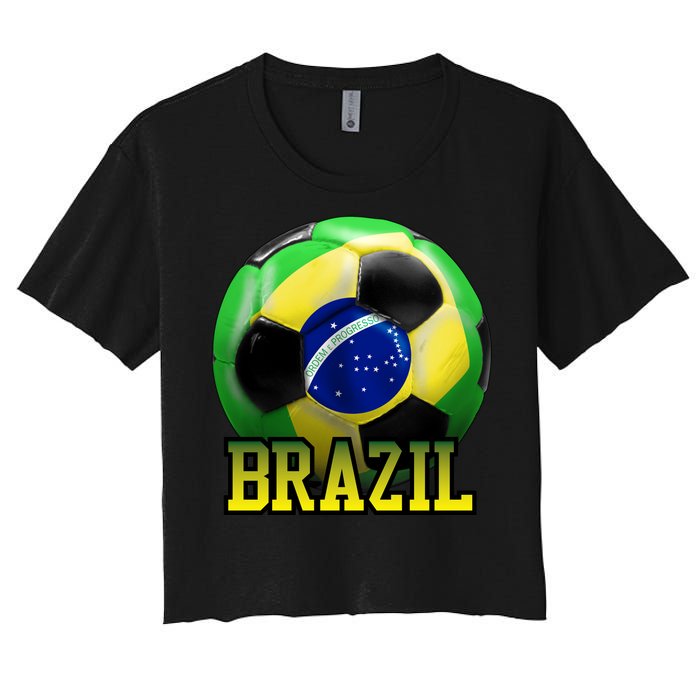 Brazil Soccer Logo Women's Crop Top Tee