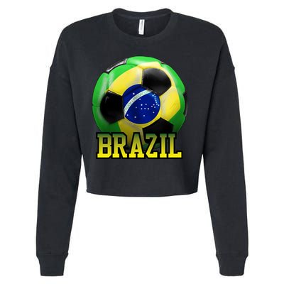 Brazil Soccer Logo Cropped Pullover Crew