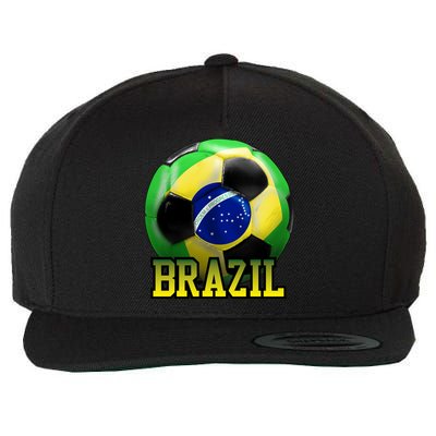 Brazil Soccer Logo Wool Snapback Cap