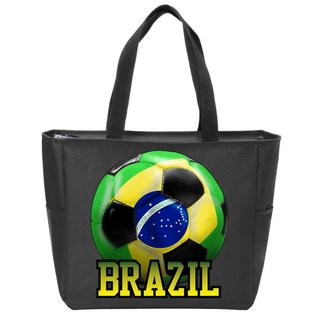 Brazil Soccer Logo Zip Tote Bag