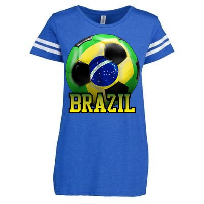 Brazil Soccer Logo Enza Ladies Jersey Football T-Shirt