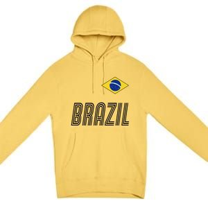 Brazil Soccer Team Jersey Flag Premium Pullover Hoodie