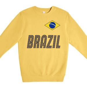 Brazil Soccer Team Jersey Flag Premium Crewneck Sweatshirt