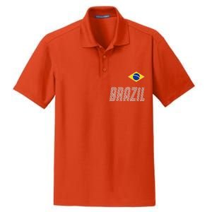 Brazil Soccer Team Jersey Flag Dry Zone Grid Polo