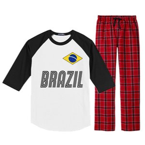 Brazil Soccer Team Jersey Flag Raglan Sleeve Pajama Set