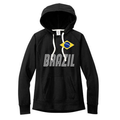 Brazil Soccer Team Jersey Flag Women's Fleece Hoodie