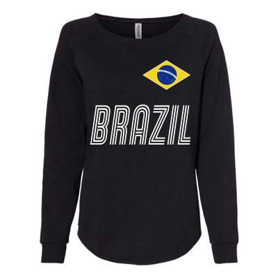 Brazil Soccer Team Jersey Flag Womens California Wash Sweatshirt