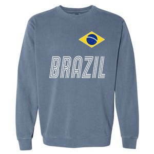 Brazil Soccer Team Jersey Flag Garment-Dyed Sweatshirt