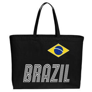 Brazil Soccer Team Jersey Flag Cotton Canvas Jumbo Tote