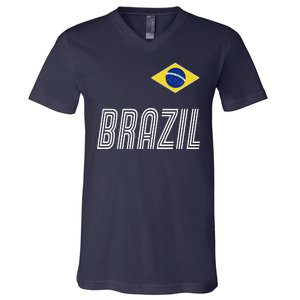 Brazil Soccer Team Jersey Flag V-Neck T-Shirt