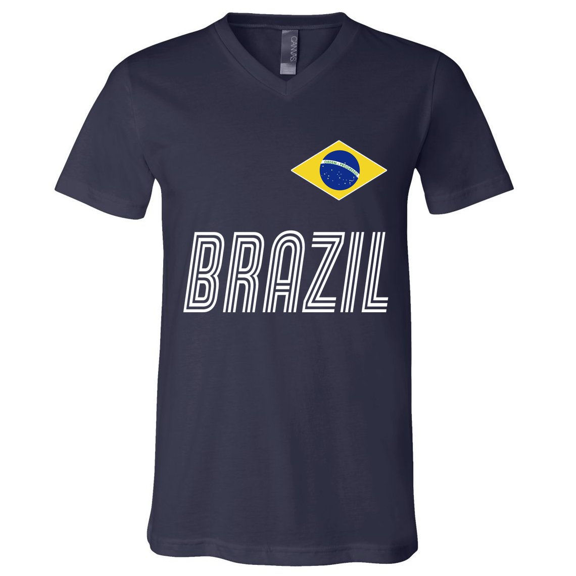 Brazil Soccer Team Jersey Flag V-Neck T-Shirt