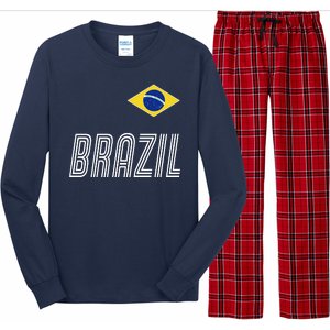 Brazil Soccer Team Jersey Flag Long Sleeve Pajama Set