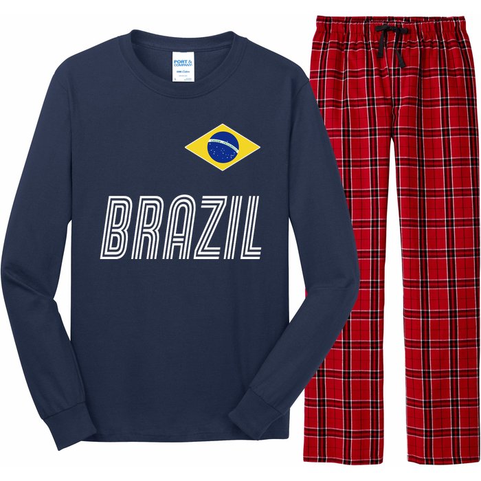 Brazil Soccer Team Jersey Flag Long Sleeve Pajama Set