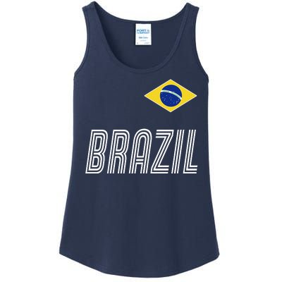 Brazil Soccer Team Jersey Flag Ladies Essential Tank