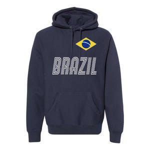 Brazil Soccer Team Jersey Flag Premium Hoodie