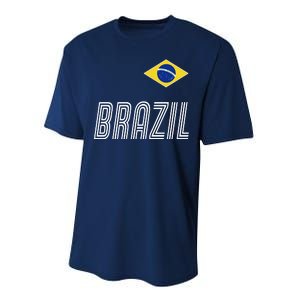 Brazil Soccer Team Jersey Flag Performance Sprint T-Shirt