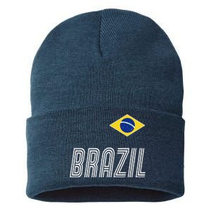 Brazil Soccer Team Jersey Flag Sustainable Knit Beanie