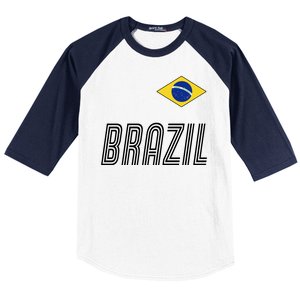 Brazil Soccer Team Jersey Flag Baseball Sleeve Shirt