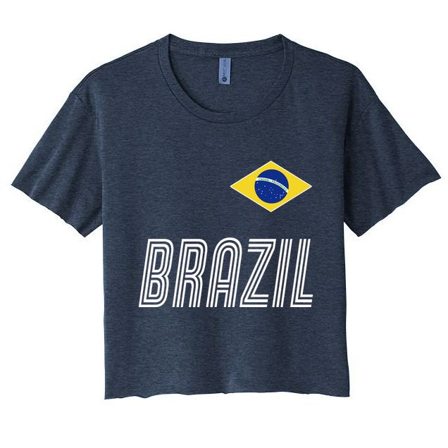 Brazil Soccer Team Jersey Flag Crop Top