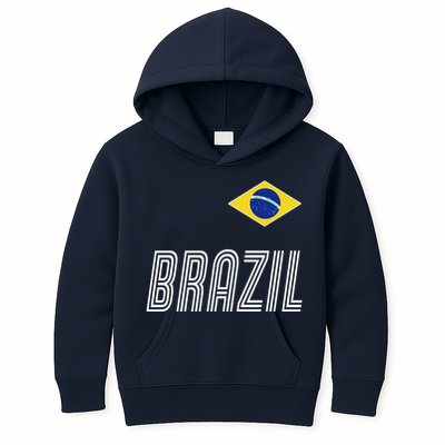 Brazil Soccer Team Jersey Flag Kids Hoodie