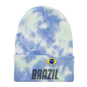 Brazil Soccer Team Jersey Flag Tie Dye 12in Knit Beanie