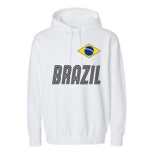 Brazil Soccer Team Jersey Flag Garment-Dyed Fleece Hoodie