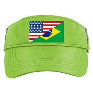 Brazil USA American Flag Adult Drive Performance Visor