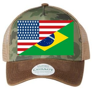 Brazil USA American Flag Legacy Tie Dye Trucker Hat