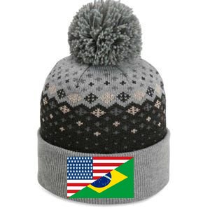 Brazil USA American Flag The Baniff Cuffed Pom Beanie