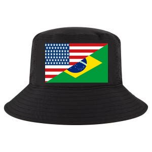 Brazil USA American Flag Cool Comfort Performance Bucket Hat