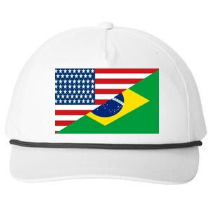 Brazil USA American Flag Snapback Five-Panel Rope Hat