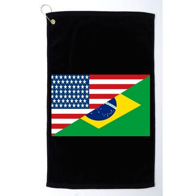 Brazil USA American Flag Golf Towel