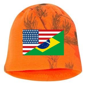 Brazil USA American Flag Kati - Camo Knit Beanie